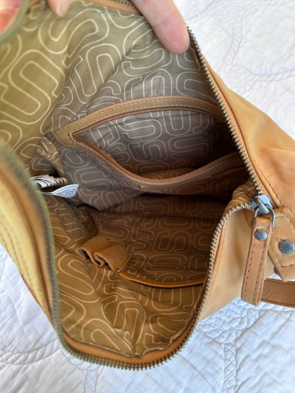 Spikes & Sparrow “Moria” Leather Crossbody / Shoulder Bag - Camel / Tan - Picture 10 of 14